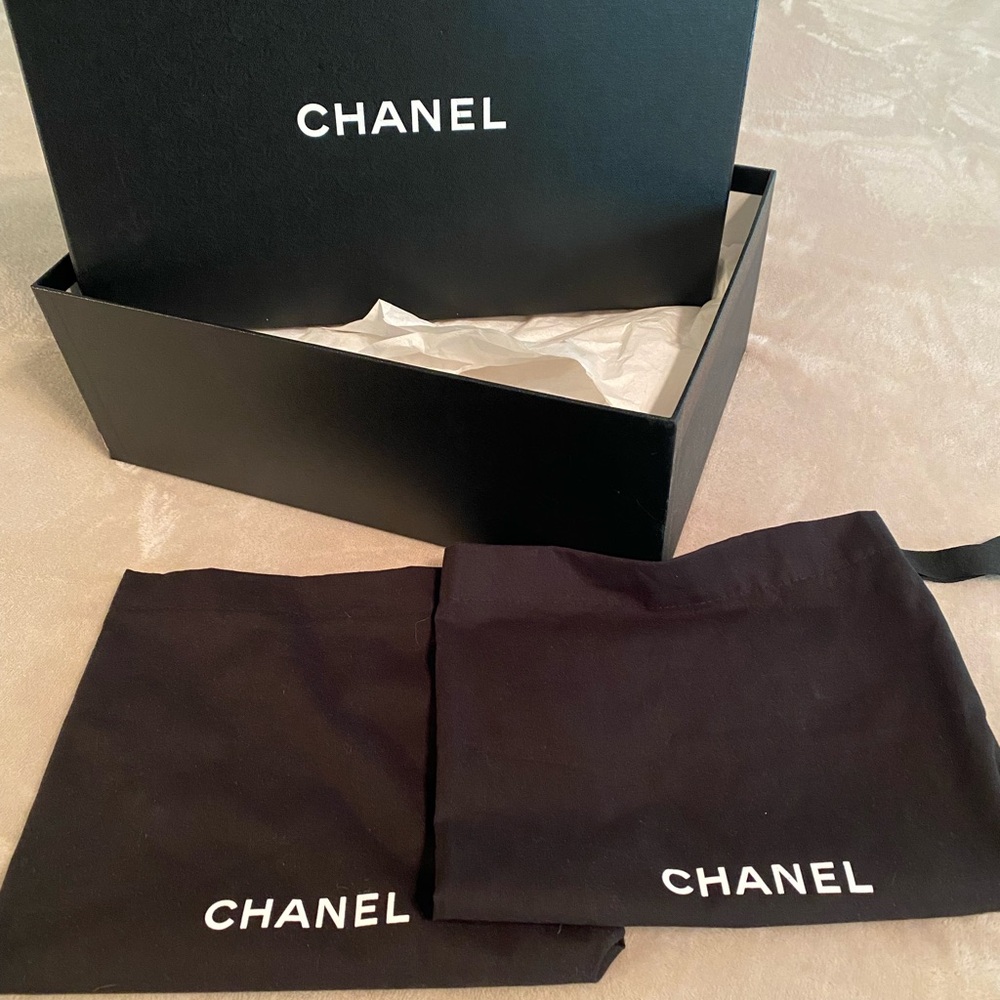 CHANEL Black Dust Bags and Box Set